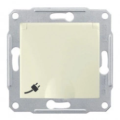 Механизм розетки 1-м СП Sedna 16А IP20 250В с заземл. защ. шторки с крышкой беж. SchE SDN3100147