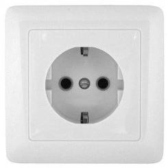 Розетка 1-м ОП Прима 16А IP20 250В с заземл. защ. шторки бел. (розн. упак.) SchE RA16-003-1-BI