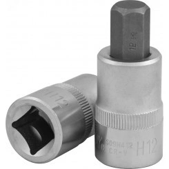 Насадка торцевая 1/2''DR с вставкой-битой шестигранной, H12, 55 мм Насадка торцевая 1/2''DR с вставкой-битой шестигранной, H12, 55 мм