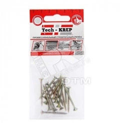 Шуруп универсальный 3,5х35 потайная головка, остроконечный, желтопассивированный (18шт) - пакет