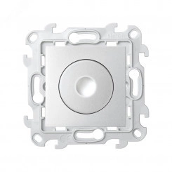 Светорегулятор поворотно-нажимной проходной 40-450Вт 230В~ цвета алюминий S24 Harmonie