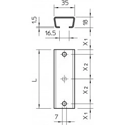 Профильная рейка 100x35x18
