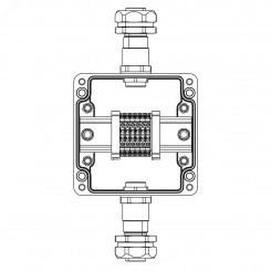 Взрывозащищенная клеммная коробка из алюминия TBE-A-12-(6xCBC.2)-1xKAEPM2MHK-20(A)-1xKAEPM2MHK-20(C)1Ex e IIC Т5 Gb / Ex tb IIIC T95°C Db IP66