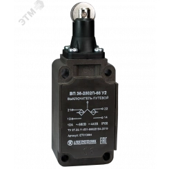 ВП 36-2502П-66 У2, толкатель с роликом, 1з+1р, инерционный, 30х60 мм, без сальника, 3А, IP66, выключатель путевой (ЭТ) ВП 36-2502П-66 У2, толкатель с роликом, 1з+1р, инерционный, 30х60 мм, без сальника, 3А, IP66, выключатель путевой (ЭТ)