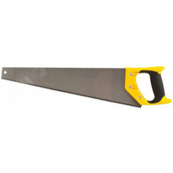 Ножовка по дереву, средний каленый зуб 7 ТPI, 2D заточка, пластиковая прорезиненная ручка 500 мм