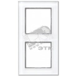 Рамка 2-я для горизонтальной/вертикальной установки Серия- ACreation Материал- стекло Цвет- белый Рамка 2-я для горизонтальной/вертикальной установки Серия- ACreation Материал- стекло Цвет- белый