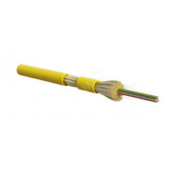 Кабель волоконно-оптический 9/125 (SMF-28 Ultra) одномодовый для патч-кордов и кабельных сборок с коннекторами MPO/MTP 12 волокон для внутренней прокладки LSZH IEC 60332-3 0°C - +70°C 3.0 мм желтый
