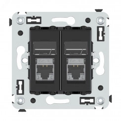 Компьютерная розетка RJ-45 в стену, кат.6 экранированная двойная,''Avanti'', ''Черный матовый'' Компьютерная розетка RJ-45 в стену, кат.6 экранированная двойная,''Avanti'', ''Черный матовый''