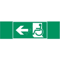 Пиктограмма Движение МГН налево 310х90мм для авар-эвакуац св-ка Basic IP65