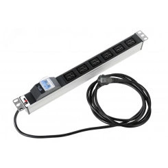 Блок розеток Rem-16 автомат 16A 6 IEC 60320 C19 16A 19' шнур 3 м