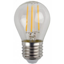 Лампа светодиодная F-LED P45-9w-827-E27  (филамент, шар, 9Вт, тепл, E27) (10/100/4000) ЭРА