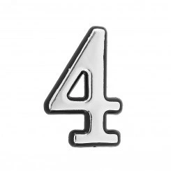 Цифра дверная на двусторонней клеевой основе, АЛЛЮР пластик 4 хром