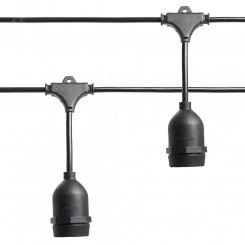 Гирлянда Белт-лайт Евро на подвесах 13м 20 патронов Е27 IP65 черный