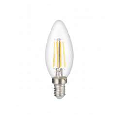 Лампа светодиодная декоративная LED 6w E14 4000K  св еча прозрачная филамент 230/50 Jazzway
