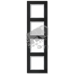 Рамка 4-я для горизонтальной/вертикальной установки Серия- ACreation Материал- стекло Цвет- черный Рамка 4-я для горизонтальной/вертикальной установки Серия- ACreation Материал- стекло Цвет- черный