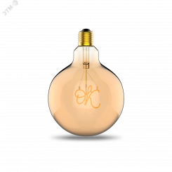 Лампа светодиодная golden 2.5 Вт 200 Лм 2000К OК Е27 G125 Filament Gauss Лампа светодиодная golden 2.5 Вт 200 Лм 2000К OК Е27 G125 Filament Gauss
