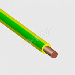 Провод силовой ПуВ 1х4 желто-зеленый (100м) однопроволочный