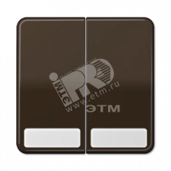 Клавиши для сдвоенных выключателей и кнопок с полем для надписи коричневые Клавиши для сдвоенных выключателей и кнопок с полем для надписи коричневые