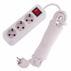 Удлинитель с заземлением 3 входа 7 метров с выключателем