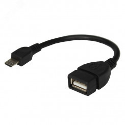 Кабель USB OTG micro USB на USB Кабель 0.15 м черный