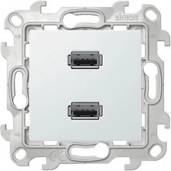 Коннектор 2хUSB, белый