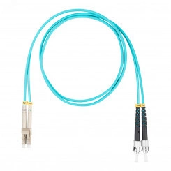 Шнур оптический коммутационный (патч-корд), LC-ST, дуплекс (duplex) OM3, нг(А)-HF, бирюзовый, 1,0 м