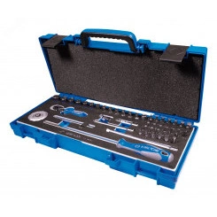 Набор торцевых головок с принадлежностями 1/4', шестигранные, 4-14 мм, 55 предметов Набор торцевых головок с принадлежностями 1/4', шестигранные, 4-14 мм, 55 предметов