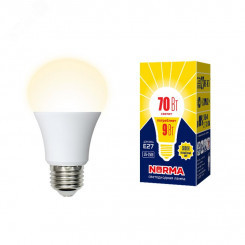 Лампа светодиодная Форма A матовая Серия Norma Теплый белый свет (3000K) LED-A60-9W/3000K/E27/FR/NR