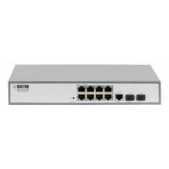 Коммутатор неуправляемый сетевой UNS-1008F2SP, порт 10/100 Мбит/с х 8, порт TF х 1, порт SFP х 2, PoE+(IEEE 802.3at-2009), 1U