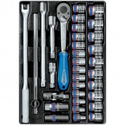 Набор торцевых головок 1/2' с принадлежностями, ложемент, 33 предмета Набор торцевых головок 1/2' с принадлежностями, ложемент, 33 предмета