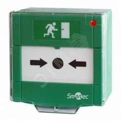 Устройство разблокировки двери с восстанавливаемой вставкой, защитная прозрачная крышка, 1 группа контактов НР/НЗ, СИД индикация, зеленый корпус Устройство разблокировки двери с восстанавливаемой вставкой, защитная прозрачная крышка, 1 группа контактов НР/НЗ, СИД индикация, зеленый корпус