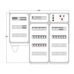 Щит управления электрообогревом DEVIbox HS 18x2700 D330 (в комплекте с терморегулятором и датчиком температуры)