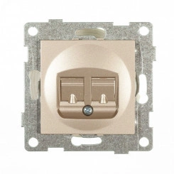 Ugra Розетка телефонная RJ12, одинарная, скрытая установка. шампань Ugra Розетка телефонная RJ12, одинарная, скрытая установка. шампань