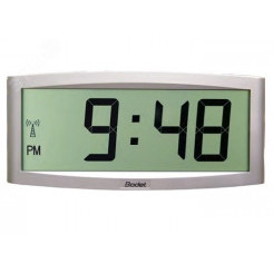 Часы цифровые Cristalys 7 (часы/мин/дата), высота цифр 7 см, синхронизация независимый ход, питание батарейки, цвет корпуса - серебристый