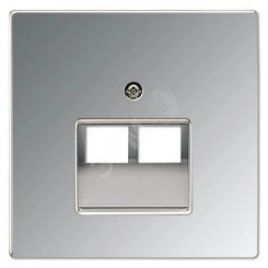 Накладка для 2-ой телефонной/компютерной розетки IAE/UAE (1 x 8-пол.) Серия LS990 Материал- металл Цвет- полированный хром Накладка для 2-ой телефонной/компютерной розетки IAE/UAE (1 x 8-пол.) Серия LS990 Материал- металл Цвет- полированный хром