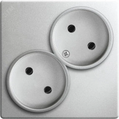 Розетка двойная без заземления 2x2Р 16A 250В~ цвета алюминий S24 Harmonie Розетка двойная без заземления 2x2Р 16A 250В~ цвета алюминий S24 Harmonie