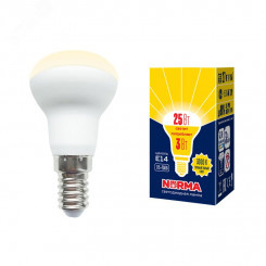 Лампа светодиодная Форма Рефлектор матовая Серия Norma Теплый белый свет (3000K) LED-R39-3W/3000K/E14/FR/NR