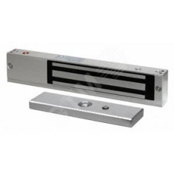 Замок электромагнитный, мониторинг, СИД, внутреннее исполнение, 12 VDC / 300мА или 24VDC / 150мА, усилие 180 кг.