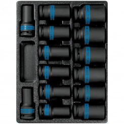 Набор ударных глубоких торцевых головок 3/4', ложемент, 14 предметов Набор ударных глубоких торцевых головок 3/4', ложемент, 14 предметов