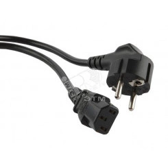 Кабель питания компьютера Shucko + C13 3x0.75 10A угловая вилка 1.0 м