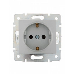 KARINA Розетка с/з керамика матовое серебро (10шт/120шт) KARINA Розетка с/з керамика матовое серебро (10шт/120шт)