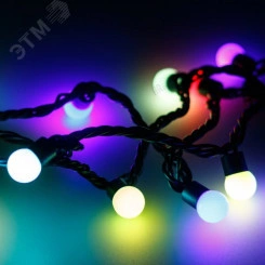 Гирлянда светодиодная декоративная ARD-BALL-CLASSIC-D17.5-10000-BLACK-100LED RGB (230V, 7W) (ARDCL, IP65)