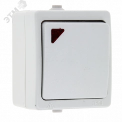 Выключатель Венеция 1 -клавишный с индикатором 10А IP54 белый Выключатель Венеция 1 -клавишный с индикатором 10А IP54 белый