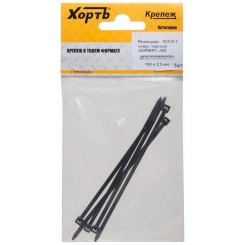 Ремешок-хомут черный JSS 100 х 2.5 мм (5 шт.) SORMAT