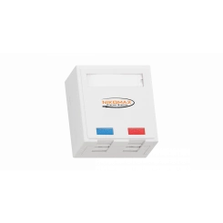 Настенная розетка, 2 порта, Кат.5e, RJ45/8P8C, для FT-TOOL, экраннированный, со шторками, белая Настенная розетка, 2 порта, Кат.5e, RJ45/8P8C, для FT-TOOL, экраннированный, со шторками, белая