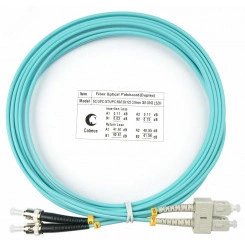 Шнур оптический duplex 3м SC-ST 50/125 mm OM3 LSZH FOP-50-SC-ST-3m Шнур оптический duplex 3м SC-ST 50/125 mm OM3 LSZH FOP-50-SC-ST-3m