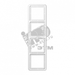 Рамка 4 поста универсальная ударопрочная белая Рамка 4 поста универсальная ударопрочная белая