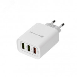 Сетевое зарядное устройство для iPhone iPad REXANT3хUSB 5V 3А + 1А + 1А белое