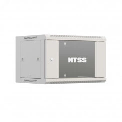 Шкаф настенный телекоммуникационный NTSS W 12U 600х600х635мм, 2 профиля 19, дверь стеклянная, боковые стенки съемные, задняя стенка, разобранный, серый RAL 7035