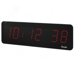 Часы цифровые STYLE II 5S (часы/минуты/секунды), высота цифр 5 см, красный цвет, NTP, PoE, монтаж в стену заподлицо